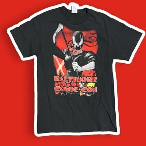 Mens delta comic con short sleeve black‎ shirt size medium